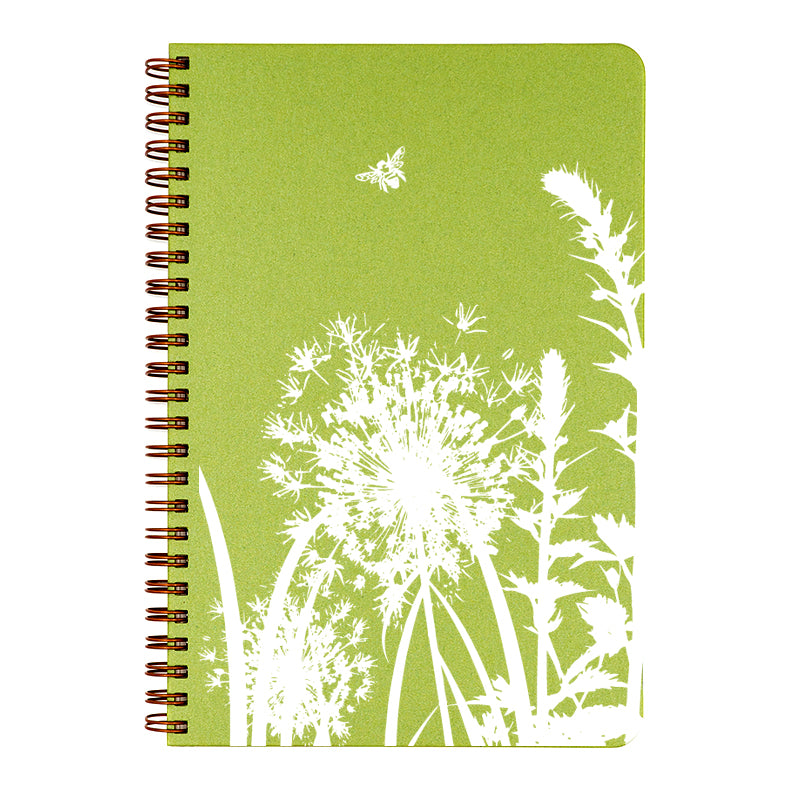 Wire binding lays flat when open or can be folded over for added support.