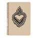 Milagro Flaming Heart notebook cover- Natural cover takes paint, pencil, crayon, and pen equally well. 