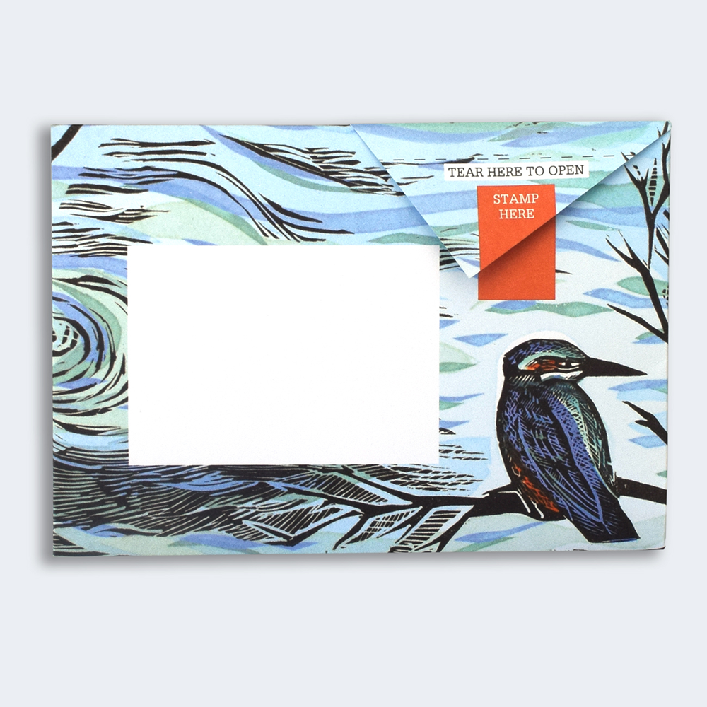 Pigeon Post- Wonderfully Wild with bird Illustration  and address area 