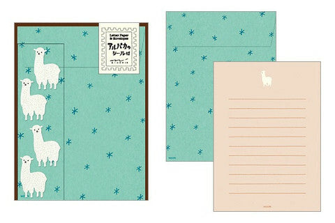 Midori Alpaca Letter Set with Stickers- set of 4