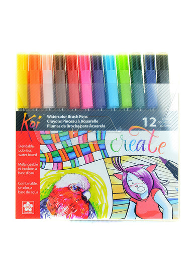 Sakura Koi Coloring Brush Pens- set of 12 colors allow you to take color anywhere.