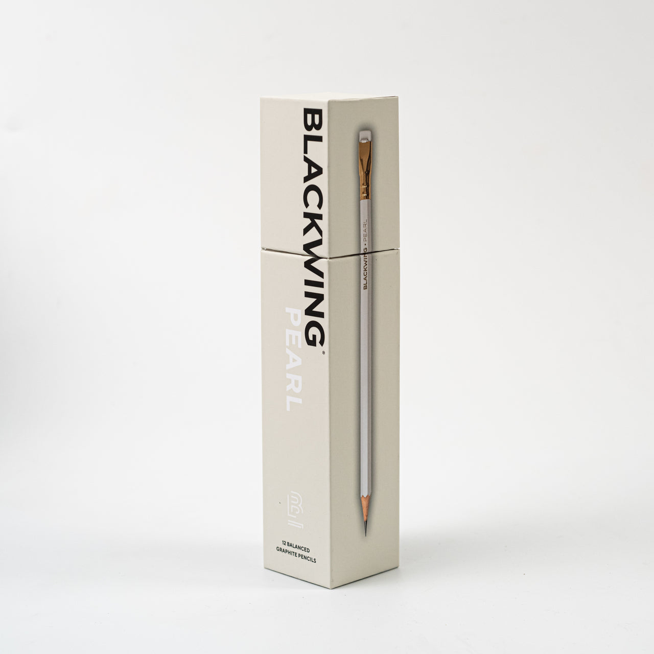 Blackwing Pearl "Balanced" Pencil- Box of 12- closed and angled view