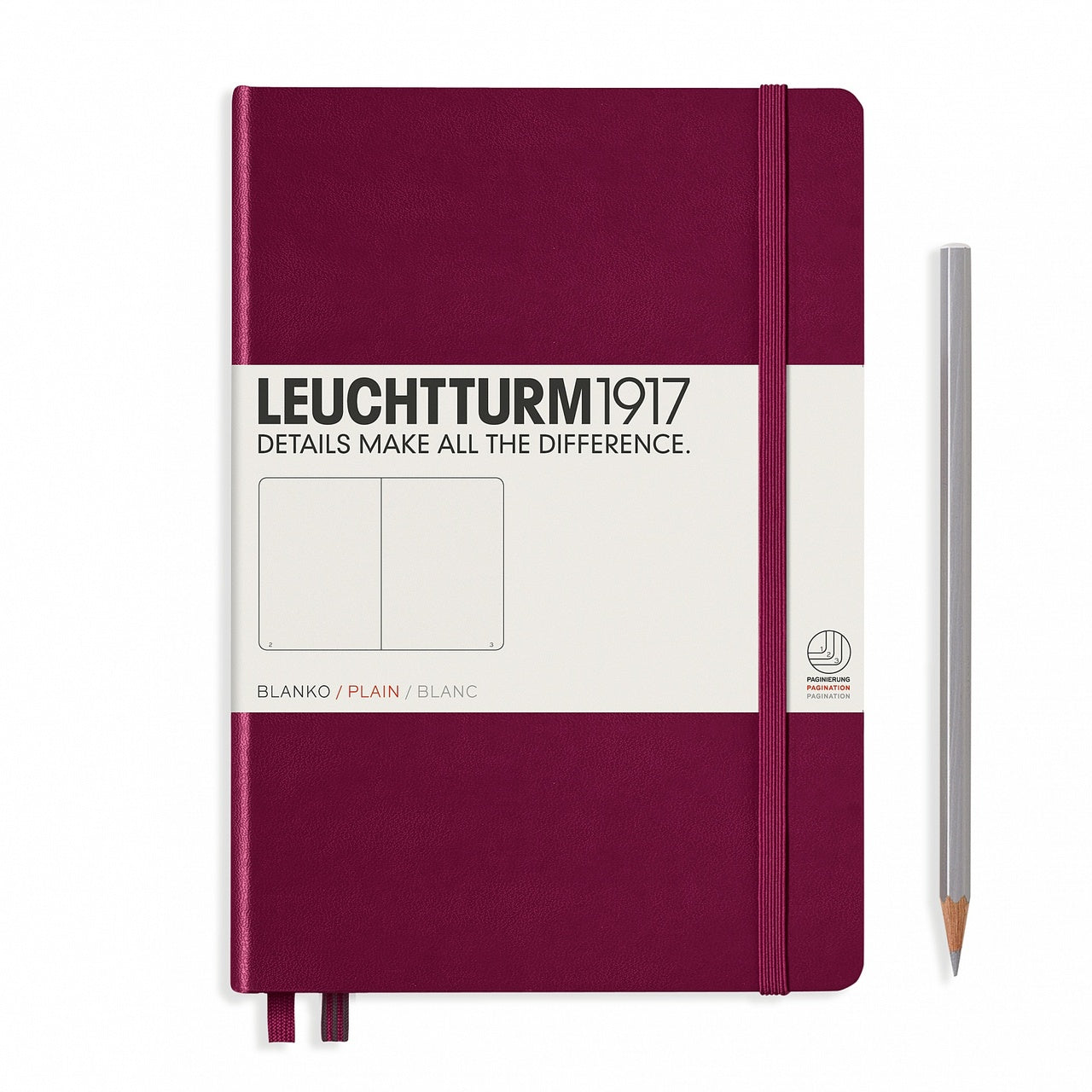 Leuchtturm1917 Plain A5 Size Notebook- Port Red