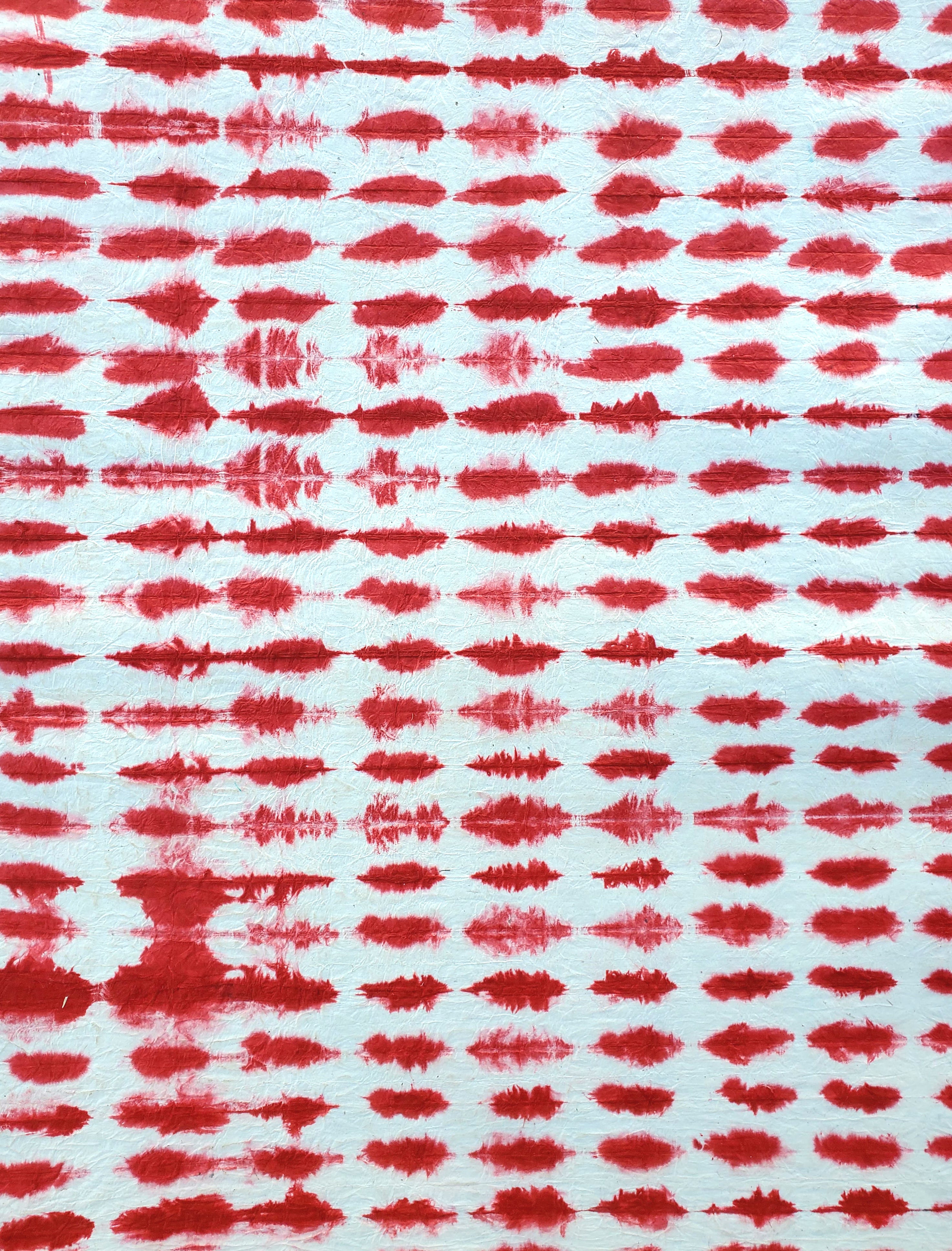 Shibori Crinkle Tie Die Lokta Paper- Red