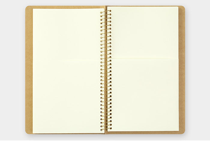 TRAVELER'S COMPANY SPIRAL RING NOTEBOOK lies flat when open.