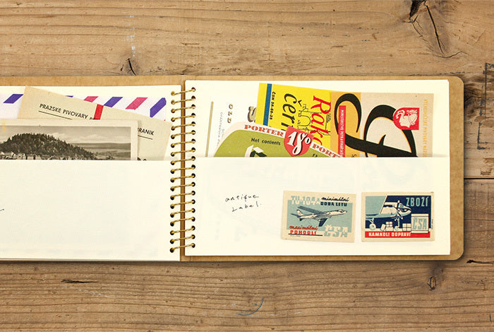 TRAVELER'S COMPANY SPIRAL RING NOTEBOOK-  Paper Pocket - Horizontal B6