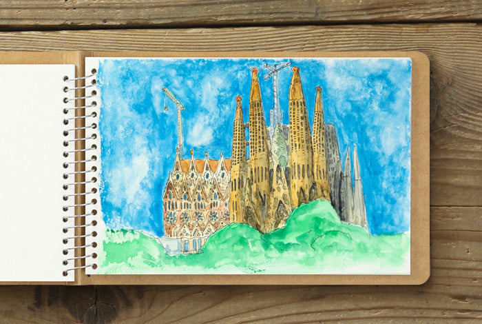 TRAVELER'S COMPANY SPIRAL RING NOTEBOOK- Watercolor Paper- Horizontal B6