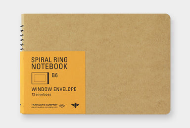 TRAVELER'S COMPANY SPIRAL RING NOTEBOK- Window Envelope- Horizontal B6