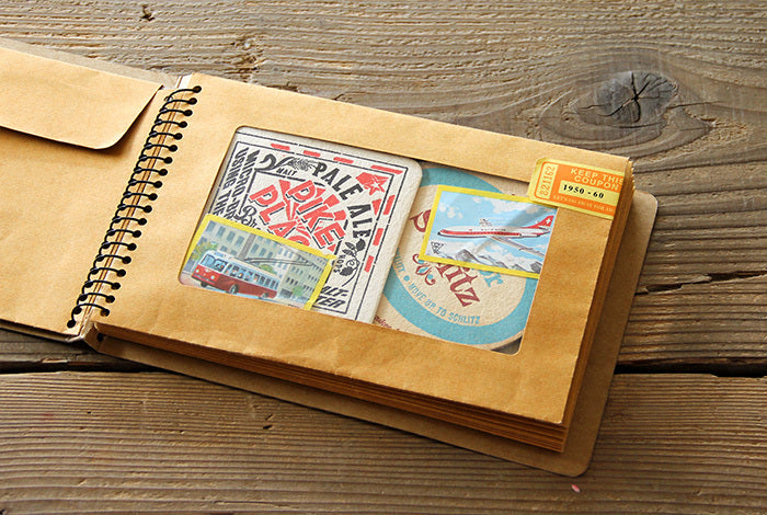 TRAVELER'S COMPANY SPIRAL RING NOTEBOK- Window Envelope- Horizontal B6