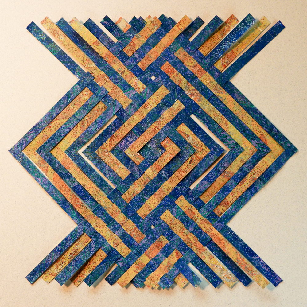 Paper Weaving class sample- geometric pattern with two colors