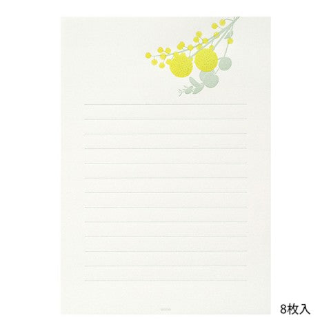 Midori Letterpress Yellow Bouquet Letter Set